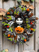 Jack Skellington Nightmare Before Christmas Lighted Halloween Wreath – Pumpkin King Front Door Decor