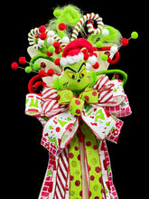 43" Grinch Christmas Tree Topper – Oversized Whimsical Grinch Tree Topper Large Christmas Bow