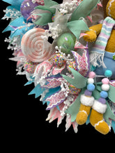 Pink Gingerbread Man Christmas Wreath With Pastel Colors