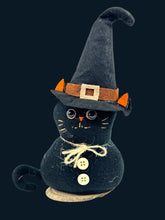 Halloween Felt Cat Shelf Sitter Set – Witch Hat Cat Tabletop Décor, Spooky Halloween Cat Decoration