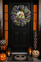Nightmare Before Christmas Inspired Jack & Sally Halloween Wreath | 24 Inch Front Door Decor