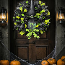 Best Seller  Witch Wreath,Evil Witch Halloween Wreath,  Skull  Door Decor, Spooky Halloween Front Door Wreath, Witch Hat Version 2