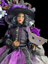 Purple Witch Halloween Wreath | Witch Doll Front Door Wreath | Black Purple Halloween Door Decor | Luxury Handmade Halloween Wreath | Fall Porch Decor
