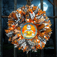 Jack Skellington Nightmare Before Christmas Lighted Halloween Wreath – Pumpkin King Front Door Decor
