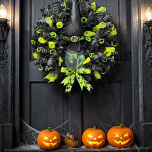 Best Seller  Witch Wreath,Evil Witch Halloween Wreath,  Skull  Door Decor, Spooky Halloween Front Door Wreath, Witch Hat Version 2