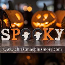 SPOOKY Halloween Shelf Sitter, Ghost Tabletop Decor, Resin Halloween Sign, Spooky Fall Home Decor