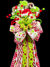 43" Grinch Christmas Tree Topper – Oversized Whimsical Grinch Tree Topper Large Christmas Bow