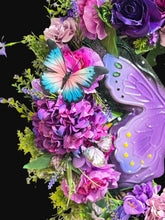 Purple Butterfly Floral Wreath – 24” Hydrangea Front Door Spring / Summer Wreath