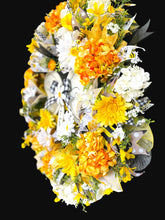 Bumble Bee Wreath for Front Door, Bee Happy Summer Wreath, Yellow Daisy Hydrangea Farmhouse Wreath, 28 Inch Bumblebee Door Decor