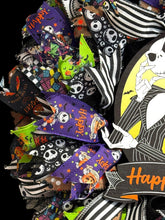 Nightmare Before Christmas Inspired Jack & Sally Halloween Wreath | 24 Inch Front Door Decor