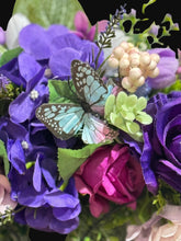 Purple Butterfly Floral Wreath – 24” Hydrangea Front Door Spring / Summer Wreath