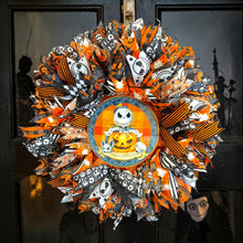 Jack Skellington Nightmare Before Christmas Lighted Halloween Wreath – Pumpkin King Front Door Decor