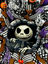 Nightmare Before Christmas Jack Skellington Wreath | Luxury Purple Halloween Front Door Decor