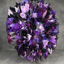Large Purple Halloween Witch Wreath | Black Roses & Purple Hydrangeas | Gothic Halloween Door Decor | Witchy Front Door Wreath
