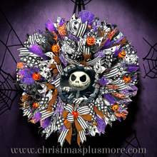 Nightmare Before Christmas Jack Skellington Wreath | Luxury Purple Halloween Front Door Decor