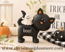Halloween Black Cat Ghost Shelf Sitter – BOO Cat Tabletop Decor | Blossom Bucket