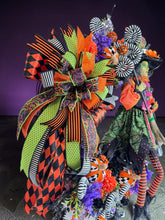 Halloween Witch Wreath | Orange & Black Witch Front Door Wreath | Luxury Handmade Halloween Decor | Fall Door Hanging
