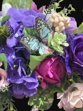 Purple Butterfly Floral Wreath – 24” Hydrangea Front Door Spring / Summer Wreath