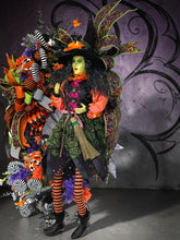 Halloween Witch Wreath | Orange & Black Witch Front Door Wreath | Luxury Handmade Halloween Decor | Fall Door Hanging