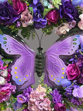 Purple Butterfly Floral Wreath – 24” Hydrangea Front Door Spring / Summer Wreath
