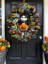 Jack Skellington Nightmare Before Christmas Lighted Halloween Wreath – Pumpkin King Front Door Decor
