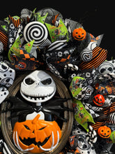 Jack Skellington Nightmare Before Christmas Lighted Halloween Wreath – Pumpkin King Front Door Decor