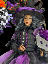 Purple Witch Halloween Wreath | Witch Doll Front Door Wreath | Black Purple Halloween Door Decor | Luxury Handmade Halloween Wreath | Fall Porch Decor