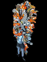 Halloween Witch Swag Wreath  ~ Halloween Mrs. Frankenstein Orange and Black Witch Decor