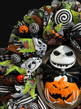 Jack Skellington Nightmare Before Christmas Lighted Halloween Wreath – Pumpkin King Front Door Decor