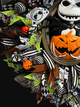 Jack Skellington Nightmare Before Christmas Lighted Halloween Wreath – Pumpkin King Front Door Decor