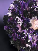 Large Purple Halloween Witch Wreath | Black Roses & Purple Hydrangeas | Gothic Halloween Door Decor | Witchy Front Door Wreath