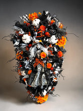 Luxury Halloween Witch Door Swag | Large Gothic Front Door Decor with Black Roses & Pumpkins