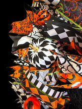 Halloween Witch Swag Wreath  ~ Halloween Mrs. Frankenstein Orange and Black Witch Decor