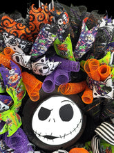 Nightmare Before Christmas Jack Skellington Halloween Wreath – Moving Spring Head – Handmade Front Door Decor
