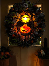 Jack Skellington Nightmare Before Christmas Lighted Halloween Wreath – Pumpkin King Front Door Decor