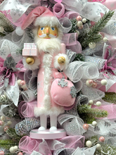 Pink & Silver Nutcracker Christmas Swag Wreath With Silver Bells  Free Shipping