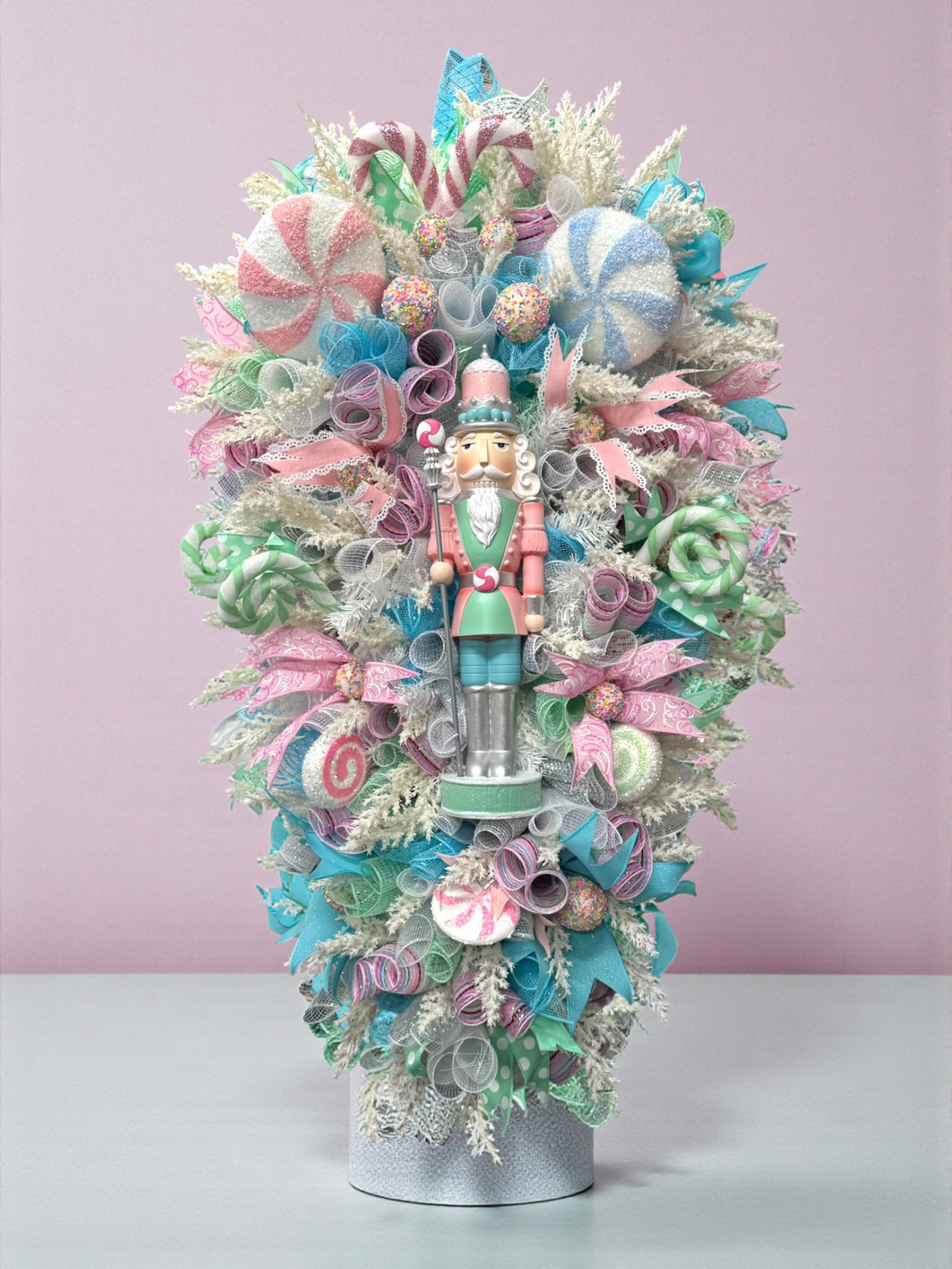 Pink Nutcracker Christmas Swag Wreaths ~ Double Door Christmas Wreaths