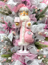 Pink & Silver Nutcracker Christmas Swag Wreath With Silver Bells  Free Shipping