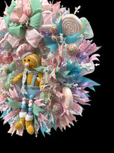 Pink Gingerbread Man Christmas Wreath With Pastel Colors