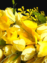 Yellow Tulip Wreath 24 Inch Spring Front Door Wreath, Farmhouse Spring Decor with Lush Greenery, Spring Door Decoration