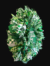 Happy St Patrick’s Day Wreath for Front Door, Green Shamrock Wreath, Irish Holiday Door Decor