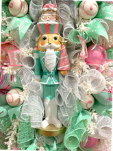 Pink Nutcracker Christmas Swag Wreath Bells  Free Shipping