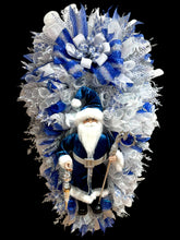 Blue & Silver Santa Doll Swag Christmas Wreath (Free Shipping)