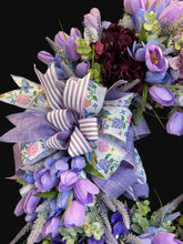 Purple Lavender Tulip Wreath Farmhouse Spring Front Door Wreath Rustic Floral Decor 24#