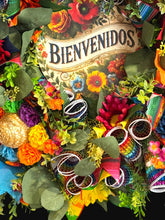 Bienvenidos Wreath, Cinco De Mayo Wreath, Fiesta Wreath, Mexican Welcome Wreath, Colorful Front Door Decor, Sombrero Floral Wreath