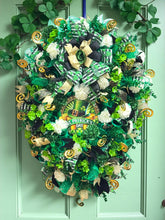 St Patrick’s Day Swag Wreath  Green Shamrock Wreath, Irish Holiday Door Decor, Large St Patrick's Wreath