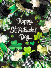 St Patrick's Day Front Door Wreath Green Shamrocks  Double Door Wreaths