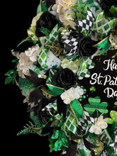 St Patrick's Day Front Door Wreath Green Shamrocks  Double Door Wreaths