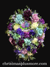 Spring Swag Wreath, Purple Hydrangea & Lavender  Welcome Front Door Spring Decor,  Wreath
