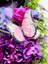 Purple Butterfly Floral Wreath – 24” Hydrangea Front Door Spring / Summer Wreath